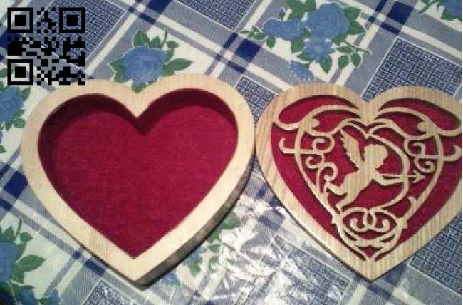 Heart box E0018032 file cdr and dxf free vector download for laser cut