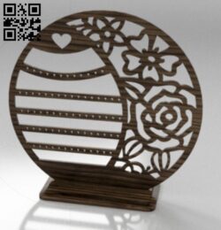 Jewelry stand E0018076 file cdr and dxf free vector download for laser cut