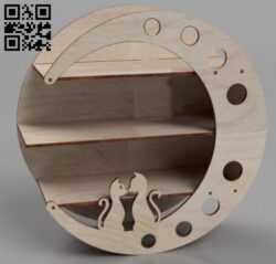 Moon shelf E0018012 file cdr and dxf free vector download for laser cut