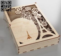 Paris box E0018099 file cdr and dxf free vector download for laser cut