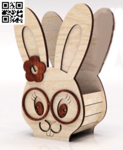 Rabbit basket E0017985 file cdr and dxf free vector download for laser cut