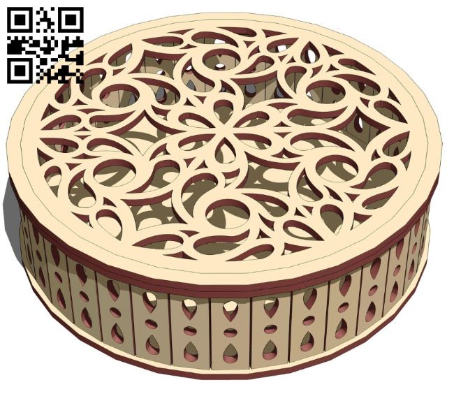 Round box E0018065 file cdr and dxf free vector download for laser cut