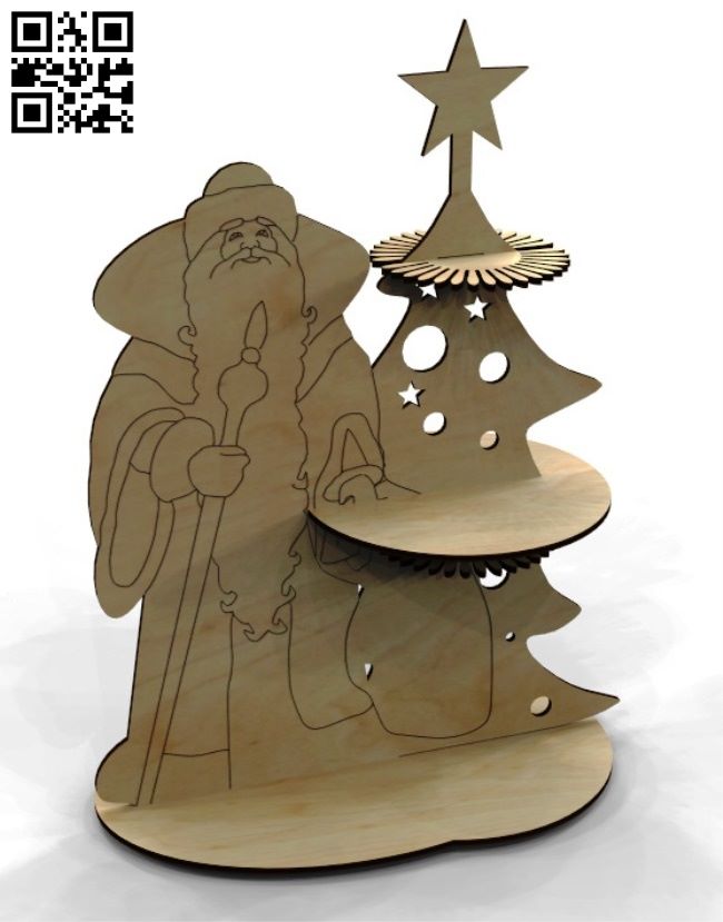 Santa Claus napkin holder E0018006 file cdr and dxf free vector download for Laser cut