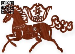 Sleigh horse E0018021 file cdr and dxf free vector download for laser cut