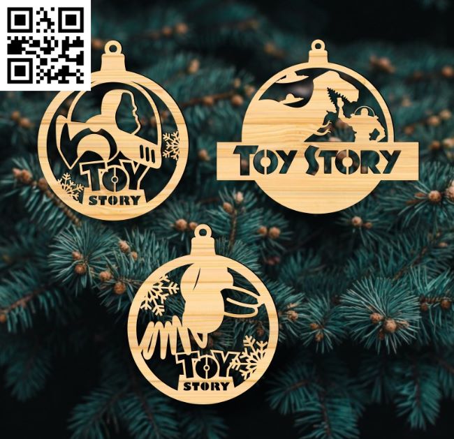 Toy story Christmas ball E0018089 file cdr and dxf free vector download for laser cut