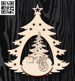 Christmas tree toy E0018260 file cdr and dxf free vector download for laser cut