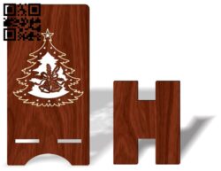 Christmas phone stand E0018199 file cdr and dxf free vector download for laser cut