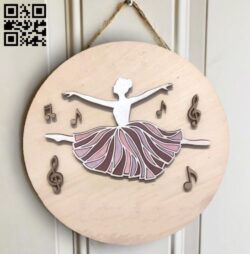 Ballerina door sign E0018330 file cdr and dxf free vector download for Laser cut