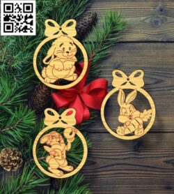 Christmas ball E0018148 file cdr and dxf free vector download for laser cut