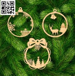 Christmas ball E0018156 file cdr and dxf free vector download for laser cut