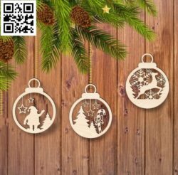 Christmas ball E0018162 file cdr and dxf free vector download for laser cut