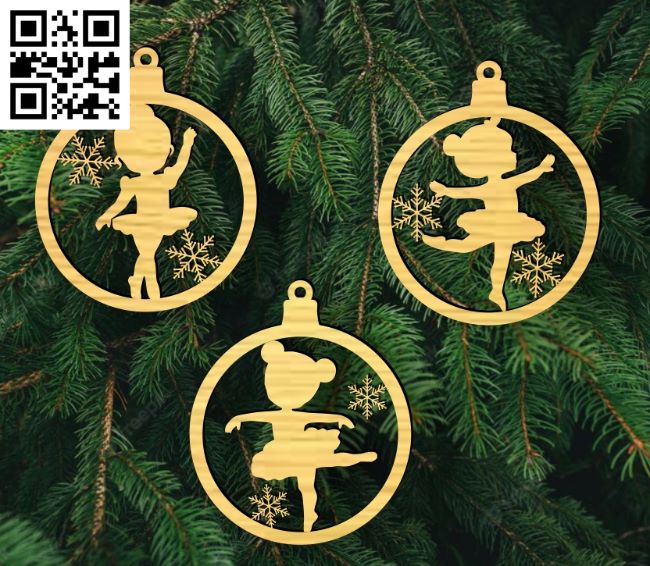 Christmas ball E0018177 file cdr and dxf free vector download for laser cut
