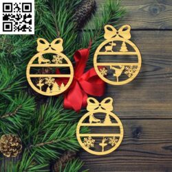 Christmas ball E0018183 file cdr and dxf free vector download for laser cut