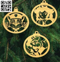 Christmas ball E0018204 file cdr and dxf free vector download for laser cut