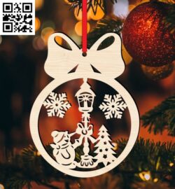 Christmas ball E0018273 file cdr and dxf free vector download for laser cut