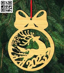 Christmas ball E0018269 file cdr and dxf free vector download for laser cut
