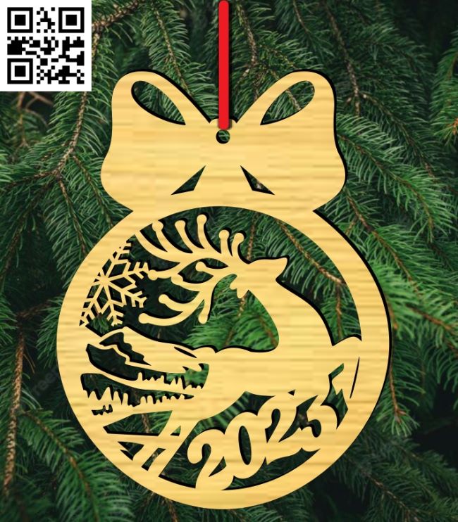 Christmas ball E001829 file cdr and dxf free vector download for laser cut