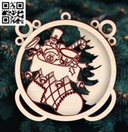 Christmas ball E0018309 file cdr and dxf free vector download for Laser cut