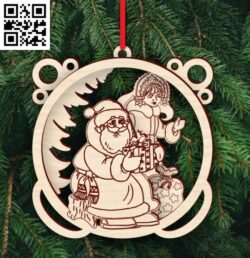 Christmas ball E0018310 file cdr and dxf free vector download for Laser cut