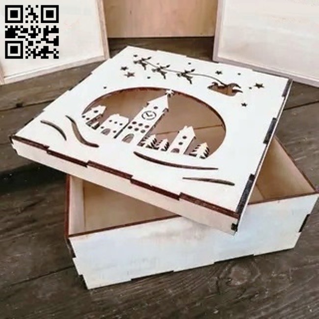 Christmas box E0018214 file cdr and dxf free vector download for laser cut