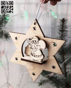 Christmas decoration E0018244 file cdr and dxf free vector download for laser cut