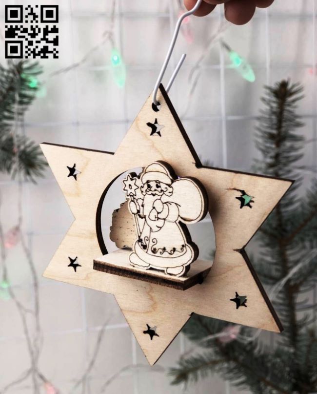 Christmas decoration E0018243 file cdr and dxf free vector download for laser cut