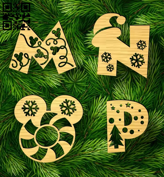 Christmas font E0018223 file cdr and dxf free vector download for laser cut