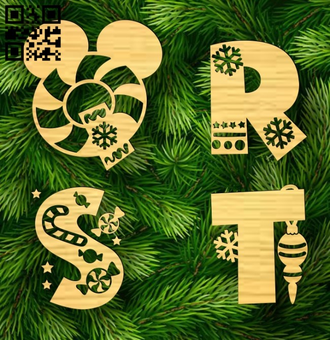 Christmas font E0018224 file cdr and dxf free vector download for laser cut