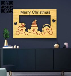 Christmas frame E0018226 file cdr and dxf free vector download for laser cut