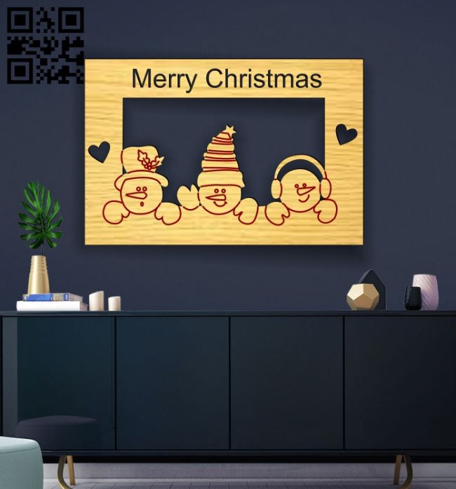 Christmas frame E0018226 file cdr and dxf free vector download for laser cut