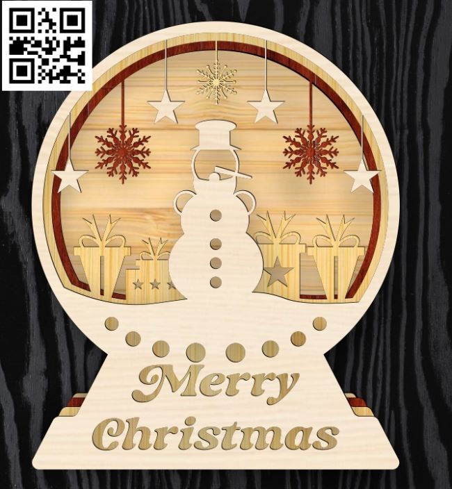 Christmas globe E0018153 file cdr and dxf free vector download for laser cut