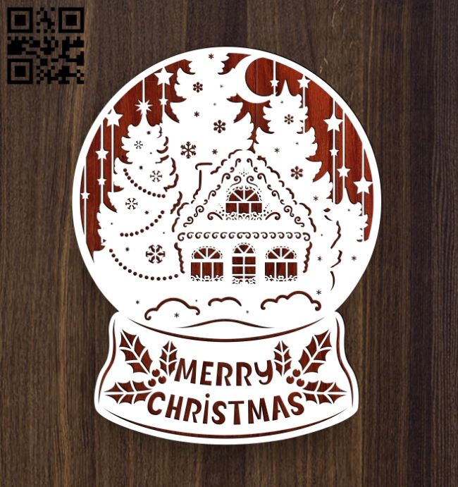 Christmas globe E0018171 file cdr and dxf free vector download for laser cut