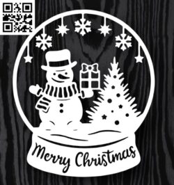Christmas globe E0018305 file cdr and dxf free vector download for Laser cut