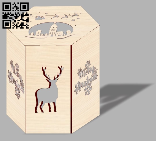 Christmas light box E0018213 file cdr and dxf free vector download for laser cut