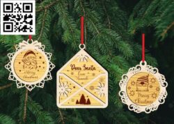 Christmas ornament E0018160 file cdr and dxf free vector download for laser cut
