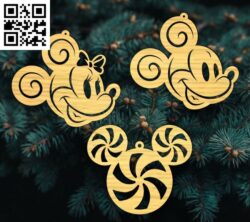Christmas ornament E0018203 file cdr and dxf free vector download for laser cut