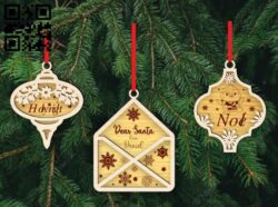 Christmas ornament E0018233 file cdr and dxf free vector download for laser cut