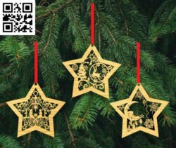 Christmas ornament E0018238 file cdr and dxf free vector download for laser cut