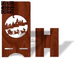Christmas phone stand E0018200 file cdr and dxf free vector download for laser cut