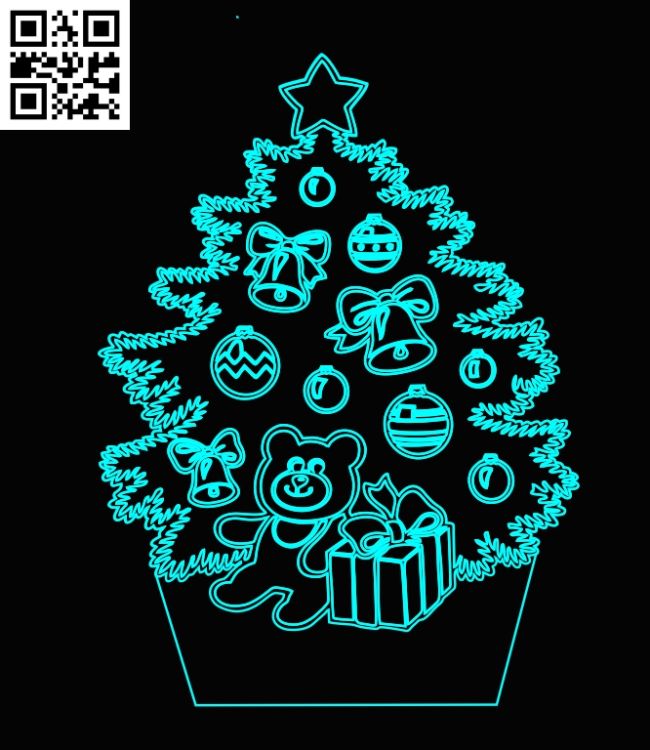 Christmas tree E0018192 file cdr and dxf free vector download for laser engraving machine