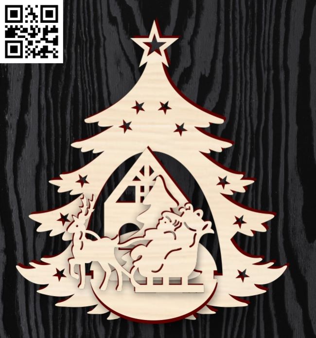 Christmas tree toy E0018241 file cdr and dxf free vector download for laser cut