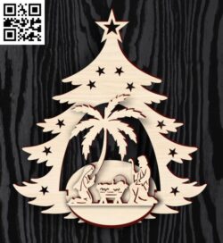 Christmas tree toy E0018249 file cdr and dxf free vector download for laser cut