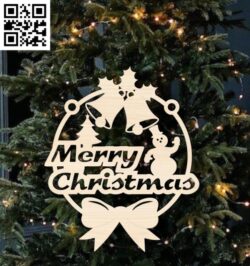 Christmas wreath E0018266 file cdr and dxf free vector download for laser cut
