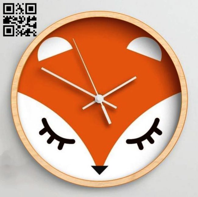 Fox clock E0018142 file cdr and dxf free vector download for laser cut