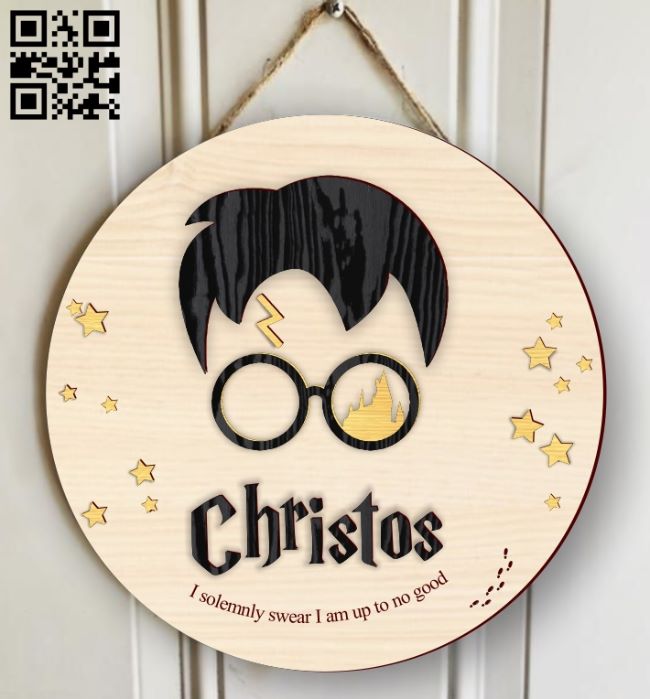 Harry Potter door sign E0018331 file cdr and dxf free vector download for Laser cut
