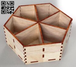 Hexagonal box E0018286 file cdr and dxf free vector download for Laser cut
