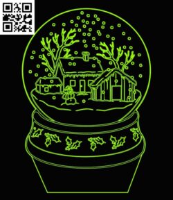 IIlusion led lamp Christmas globe E0018190 file cdr and dxf free vector download for laser engraving machine