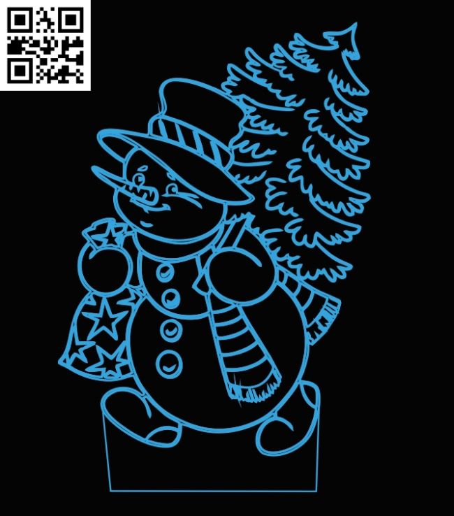 IIlusion led lamp Snowman E0018189 file cdr and dxf free vector download for laser engraving machine