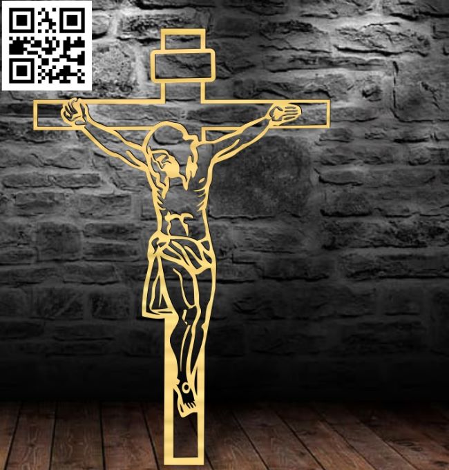 Jesus on the cross E0018146 file cdr and dxf free vector download for laser cut