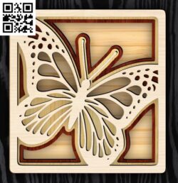 Layered Butterfly E0018332 file cdr and dxf free vector download for Laser cut